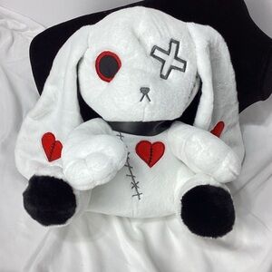 Anime Goth Plush Bunny Valentine Bunny Halloween Scary Plush Rabbit
White